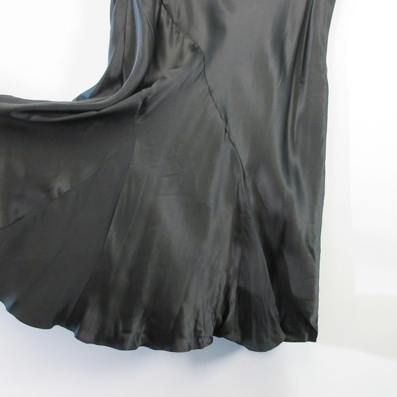 Charter Club Black 100% Silk Midi Skirt 14 Black Lined Flowy Minimalist 182 - Picture 7 of 8